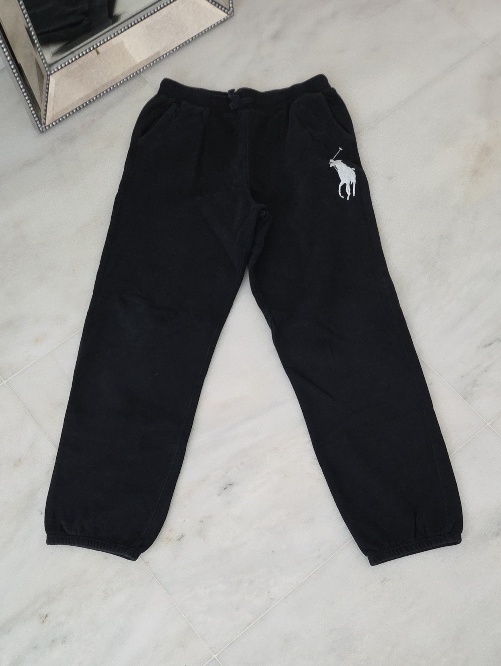 Ralph Lauren Black Sweatpants with White Pony